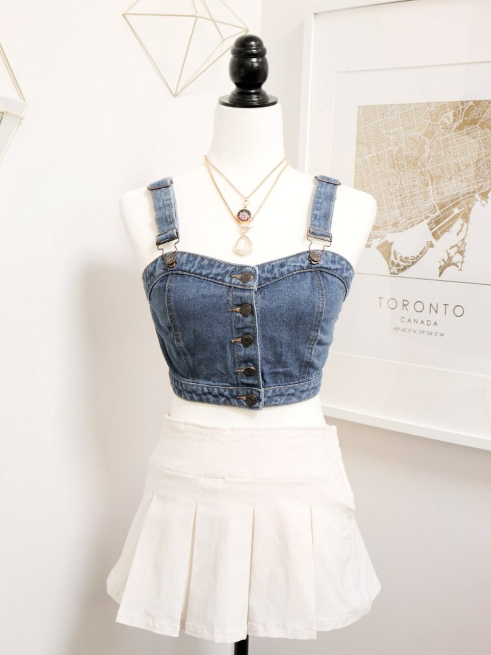 Overall Style Denim Crop Top 👖 BLUENOTES, Country Cowgirl Aesthetic Casual